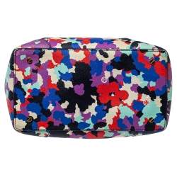Pre Owned Tory Burch Multicolor New Camouflage Floral Leather Robinson Satchel
