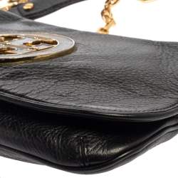 Pre Owned حقيبة كروس توري برش ريفا جلد سوداء 