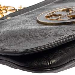 Pre Owned حقيبة كروس توري برش ريفا جلد سوداء 