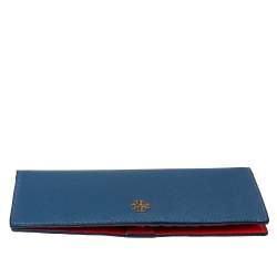 Pre Owned Tory Burch Blue Leather Robinson Wallet