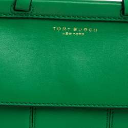 Tory Burch Green Leather Mini Block T Crossbody Bag