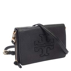 Pre Owned Tory Burch Black Harper Crossbody Bag