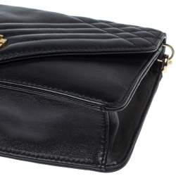 Pre Owned Tory Burch Black Leather Kira Envelope Flap Chain Bag