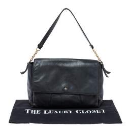 مملوكة مسبقًا Tory Burch Black Leather Cass Flap Shoulder Bag