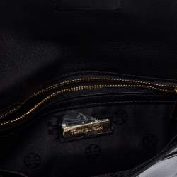 مملوكة مسبقًا حقيبة كلتش تورى برش جيجى جلد لامعة منقوشة سوداء 