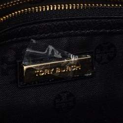 مملوك ة مسبقًا حقيبة كلتش تورى برش جيجى جلد لامعة منقوشة سوداء 