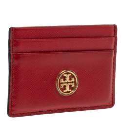 Tory Burch Red Leather Robinson Card Holder