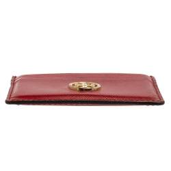 Tory Burch Red Leather Robinson Card Holder