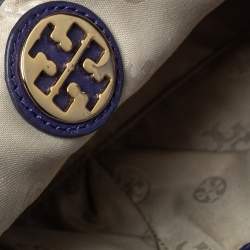 Pre Owned Tory Burch Purple Leather Hannah Tote