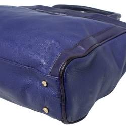 Pre Owned Tory Burch Purple Leather Hannah Tote