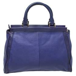 Pre Owned Tory Burch Purple Leather Hannah Tote