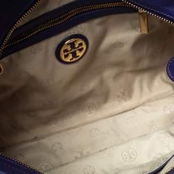 Pre Owned Tory Burch Purple Leather Hannah Tote