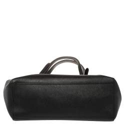 Pre Owned Tory Burch Black Leather York Buckle Tote