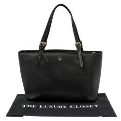 Pre Owned Tory Burch Black Leather York Buckle Tote