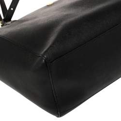 Pre Owned Tory Burch Black Leather York Buckle Tote