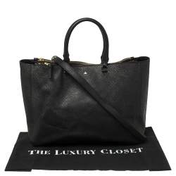 Pre Owned Tory Burch Black Perforated Saffino Leather Robinson Tote