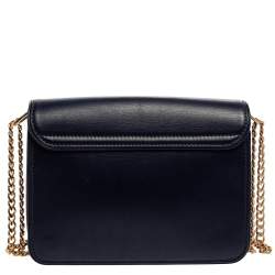 مملوكة مسبقًا Tory Burch Blue Leather Duet Chain Embellished Shoulder Bag
