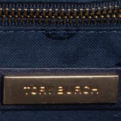 مملوكة مسبقًا Tory Burch Blue Leather Duet Chain Embellished Shoulder Bag