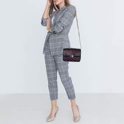 مملوكة مسبقًا Tory Burch Blue Leather Duet Chain Embellished Shoulder Bag