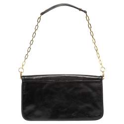 Pre Owned حقيبة كلتش توري برش "ريفا" قلاب و سلسلة جلد أسود