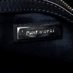 Pre Owned Tory Burch Navy Blue Leather Robinson Double Zip Tote 