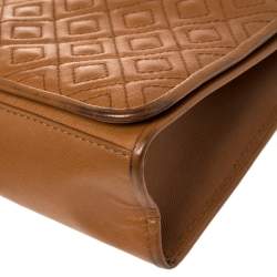 Pre Owned حقيبة كتف توري برش فليمينغ متوسط جلد بني