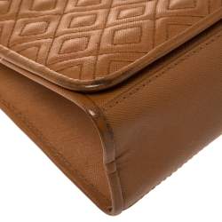 Pre Owned حقيبة كتف توري برش فليمينغ متوسط جلد بني