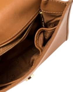 Pre Owned حقيبة كتف توري برش فليمينغ متوسط جلد بني