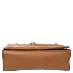 Pre Owned حقيبة كتف توري برش فليمينغ متوسط جلد بني