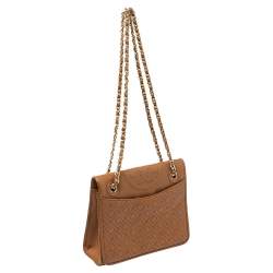 Pre Owned حقيبة كتف توري برش فليمينغ متوسط جلد بني