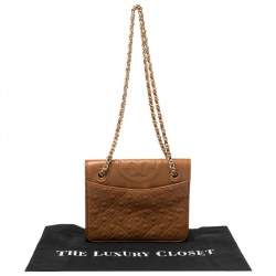 Pre Owned حقيبة كتف توري برش فليمينغ متوسط جلد بني