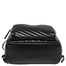 مملوكة مسبقًا Tory Burch Black Quilted Leather Kira Backpack