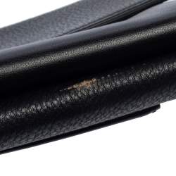Pre Owned Tory Burch Black Leather Kira Chain Clutch