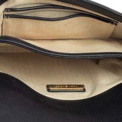 Pre Owned Tory Burch Black Leather Kira Chain Clutch
