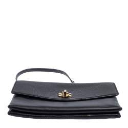 Pre Owned Tory Burch Black Leather Kira Chain Clutch
