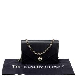 Pre Owned Tory Burch Black Leather Kira Shoulder Bag