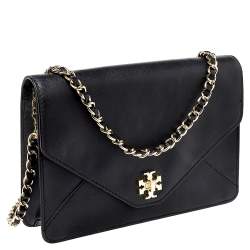 Pre Owned Tory Burch Black Leather Kira Shoulder Bag
