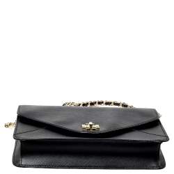 Pre Owned Tory Burch Black Leather Kira Shoulder Bag