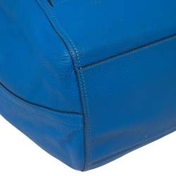 Pre Owned Tory Burch Royal Blue Leather Half Moon Satchel