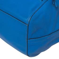 Pre Owned Tory Burch Royal Blue Leather Half Moon Satchel