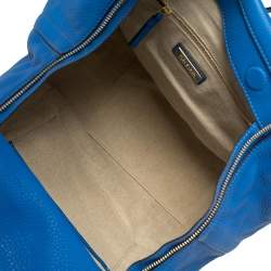 Pre Owned Tory Burch Royal Blue Leather Half Moon Satchel