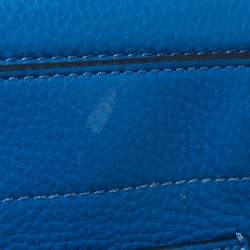 Pre Owned Tory Burch Royal Blue Leather Half Moon Satchel