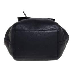 Pre Owned Tory Burch Black Leather Small Half Moon Satchel