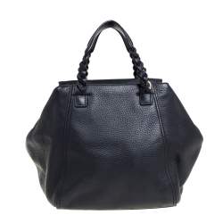 Pre Owned Tory Burch Black Leather Small Half Moon Satchel