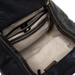 Pre Owned Tory Burch Black Leather Small Half Moon Satchel
