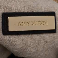 Pre Owned Tory Burch Black Leather Small Half Moon Satchel