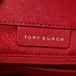 مملوكة مسبقًا Tory Burch Red Leather Medium York Buckle Tote