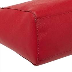 مملوكة مسبقًا Tory Burch Red Leather Medium York Buckle Tote