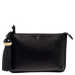 Tory Burch Black Taylor Tassel Accent Leather Crossbody Bag, Best Price  and Reviews