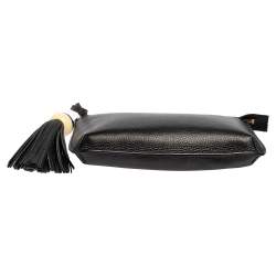 Pre Owned Tory Burch Black Leather Kira Tassel Crossbody Bag